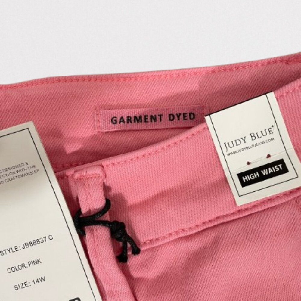 Judy Blue NEW Garment Dyed Cargo Jeans Size 14W Pink - Picture 5 of 10